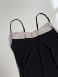 Load image into Gallery viewer, 00's Sheer black cami w lace trim • Size L