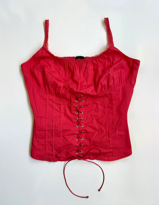 00's Italian Sisley lace up cami • Size L