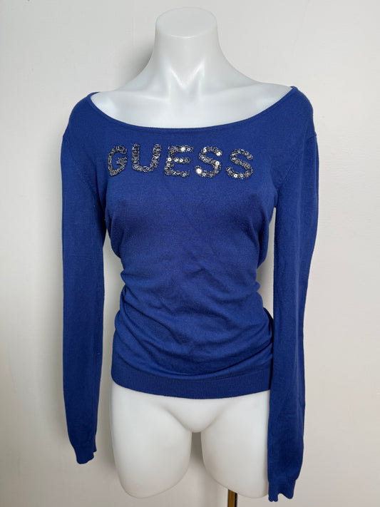 00's Guess beaded off shoulder knit • Size S