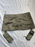 Load image into Gallery viewer, 00's Khaki satin micro mini w attached cargo pockets • Size 8