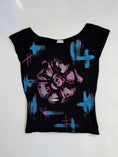 Load image into Gallery viewer, 00's Ana Sousa acrylic graphic print baby tee • Size S/M