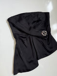 Load image into Gallery viewer, 00's Ciolla satin asym metal clasp top • Size 12