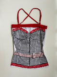 Load image into Gallery viewer, 00's Volcano plaid corset print cami • Size S