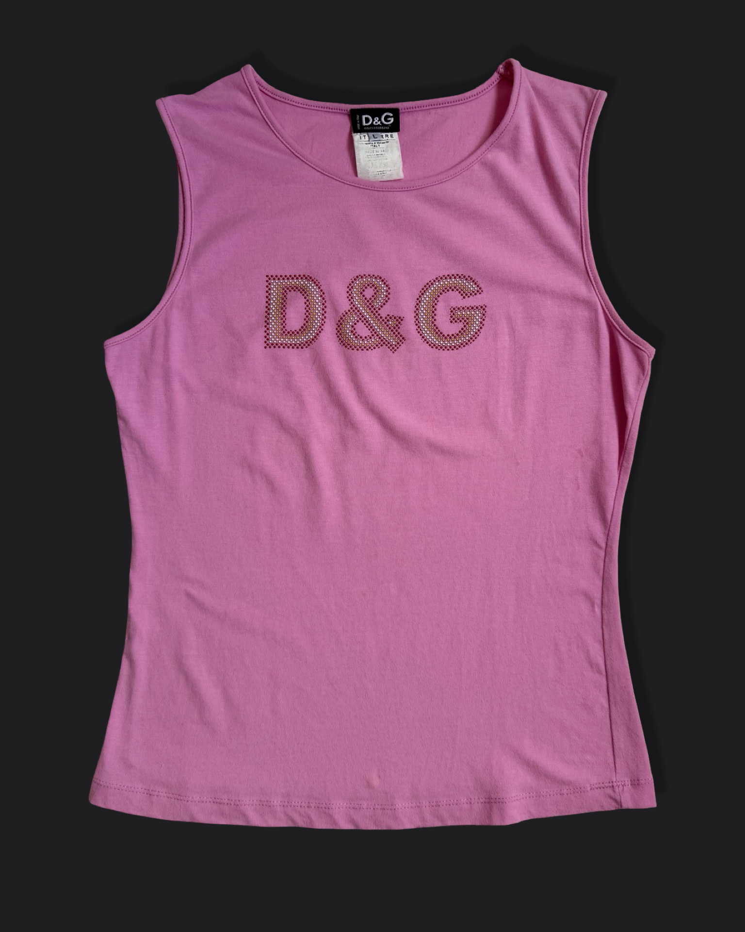 00's D&G pink tank w motif logo • Size M