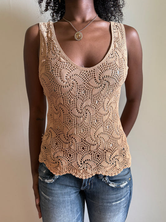 00's Wallis crocheted tank • Size M
