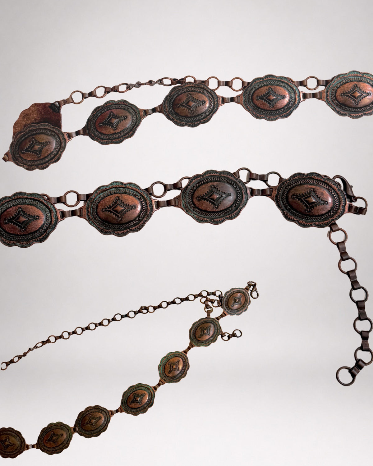 Antique bronze metal chain belt • Size 6-12
