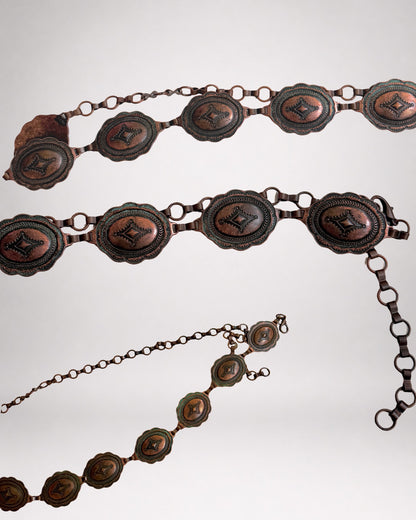 Antique bronze metal chain belt • Size 6-12