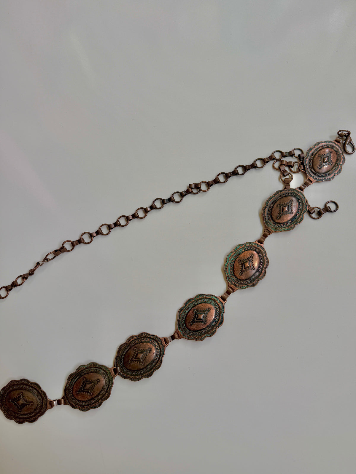 Antique bronze metal chain belt • Size 6-12