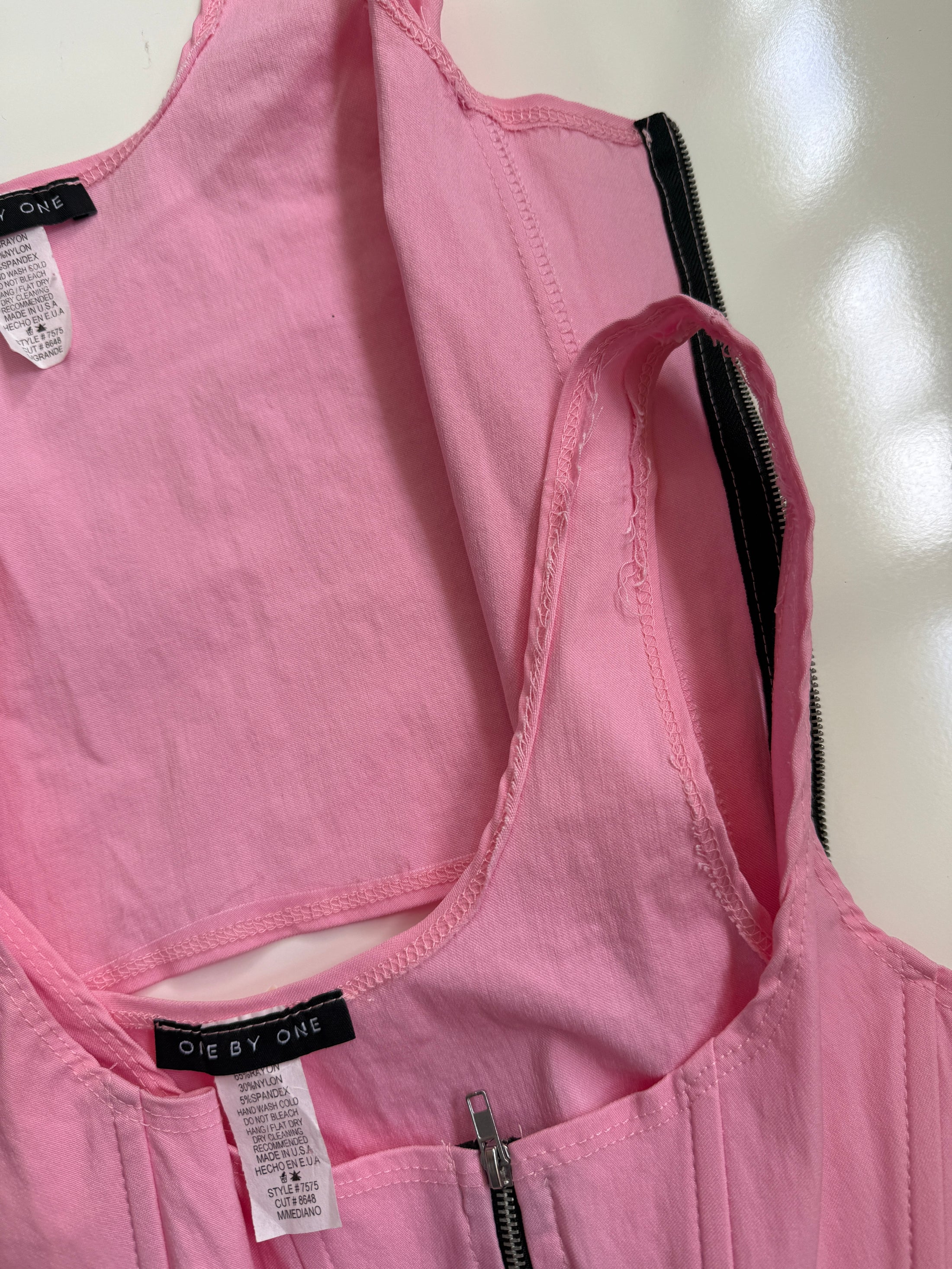 USA 00's pink zipper boned corset • 3 Sizes Available