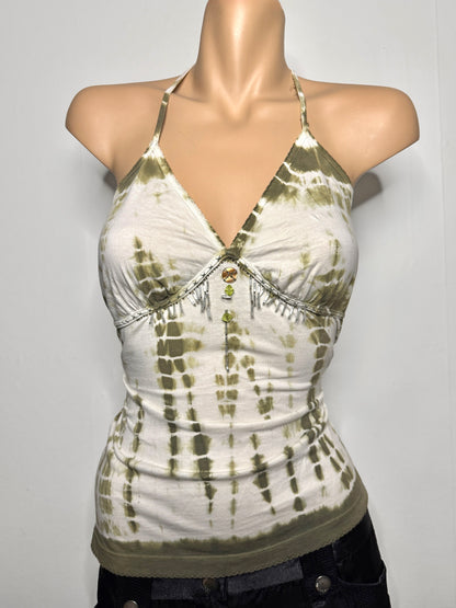 00's Beaded cotton fairy halter • Size M