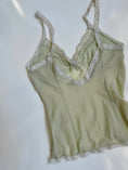 Load image into Gallery viewer, 00's Pale green mesh/lace cami • Size S
