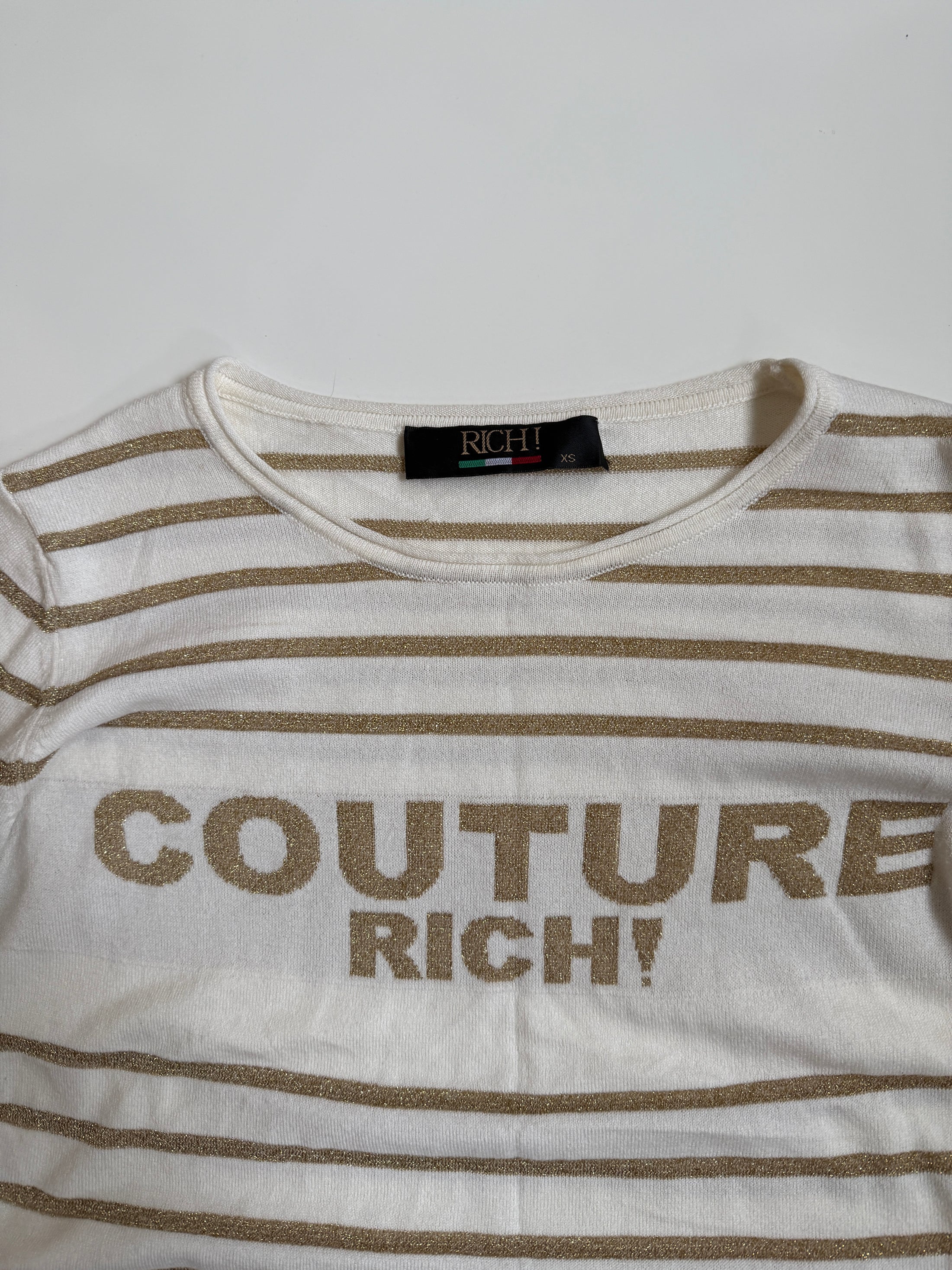 Italian 00's Couture Rich striped knit • Size XS