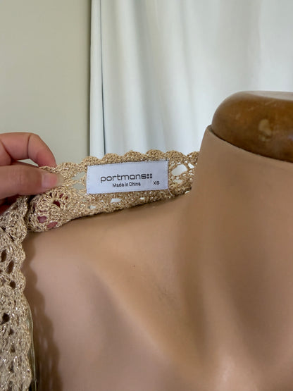 00's Glitter crocheted bolero • Size XS/S