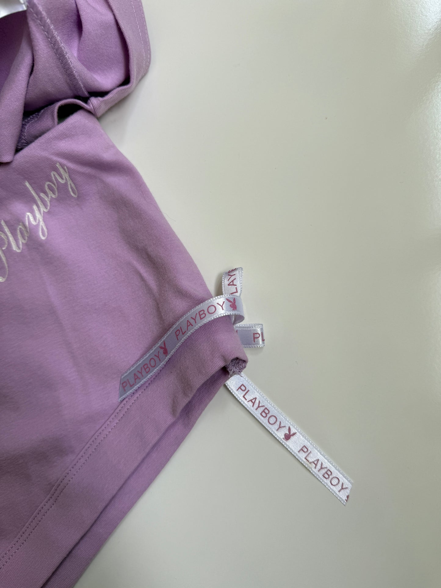 Deadstock 00's Playboy lilac set w ribbon detail • Size M