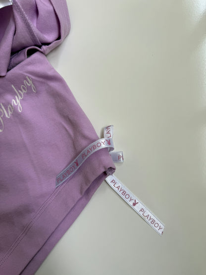 Deadstock 00's Playboy lilac set w ribbon detail • Size M