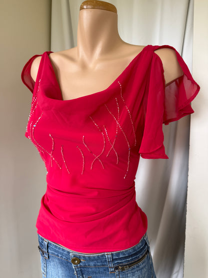 00's Sheer beaded top • Size 14