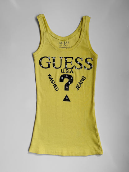 00's Guess ribbed diamante tank • Size S