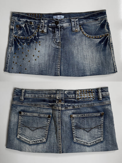 00's Pimkie denim studded micro mini • Size 10
