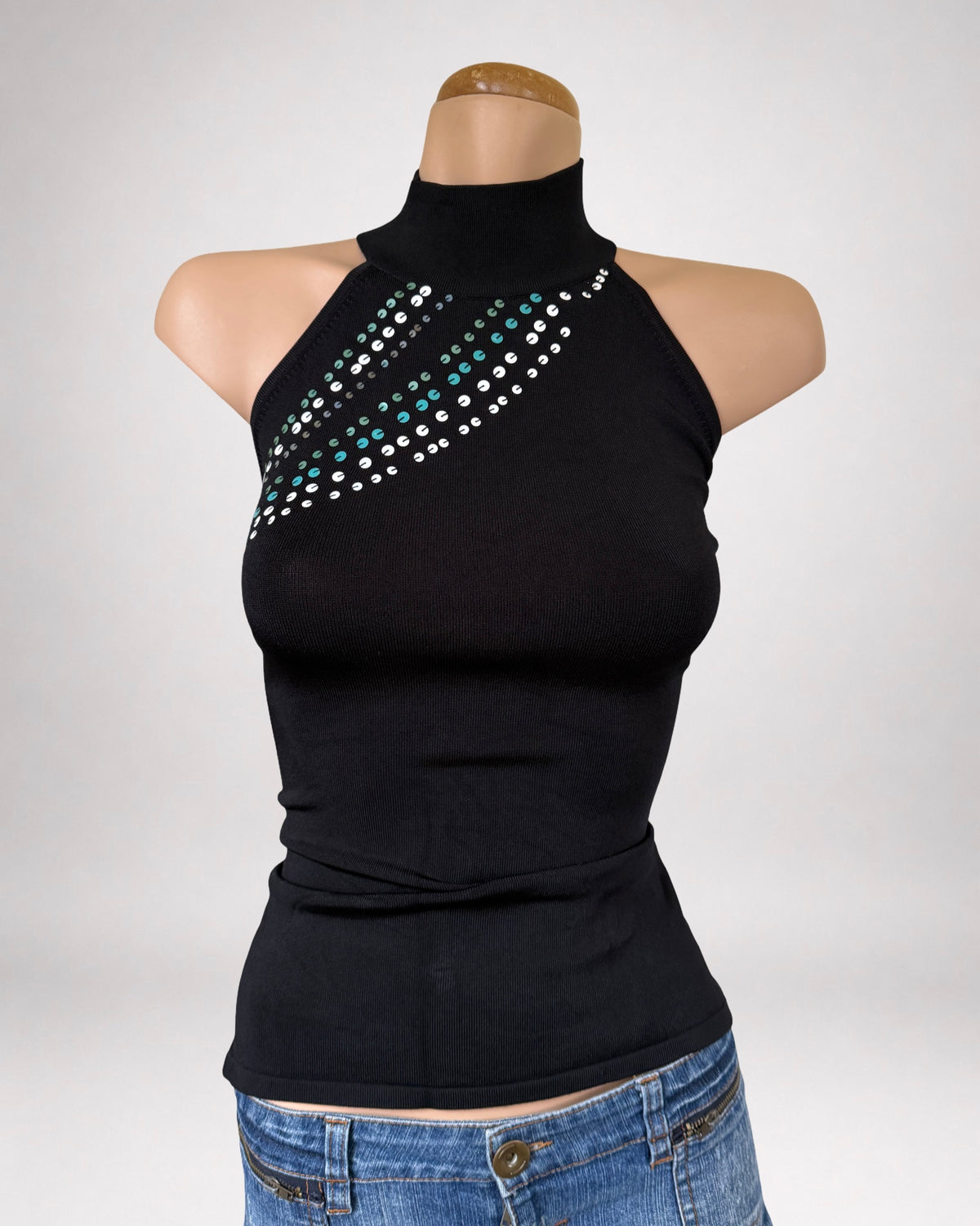 00s Cache sequin knit halter • Size L