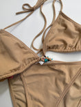 Load image into Gallery viewer, 00's Faux Suede beaded bikini set • Size M

