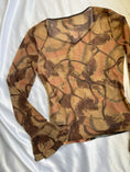 Load image into Gallery viewer, 00's Ana Banana print beaded mesh cotton long sleeve • Size L
