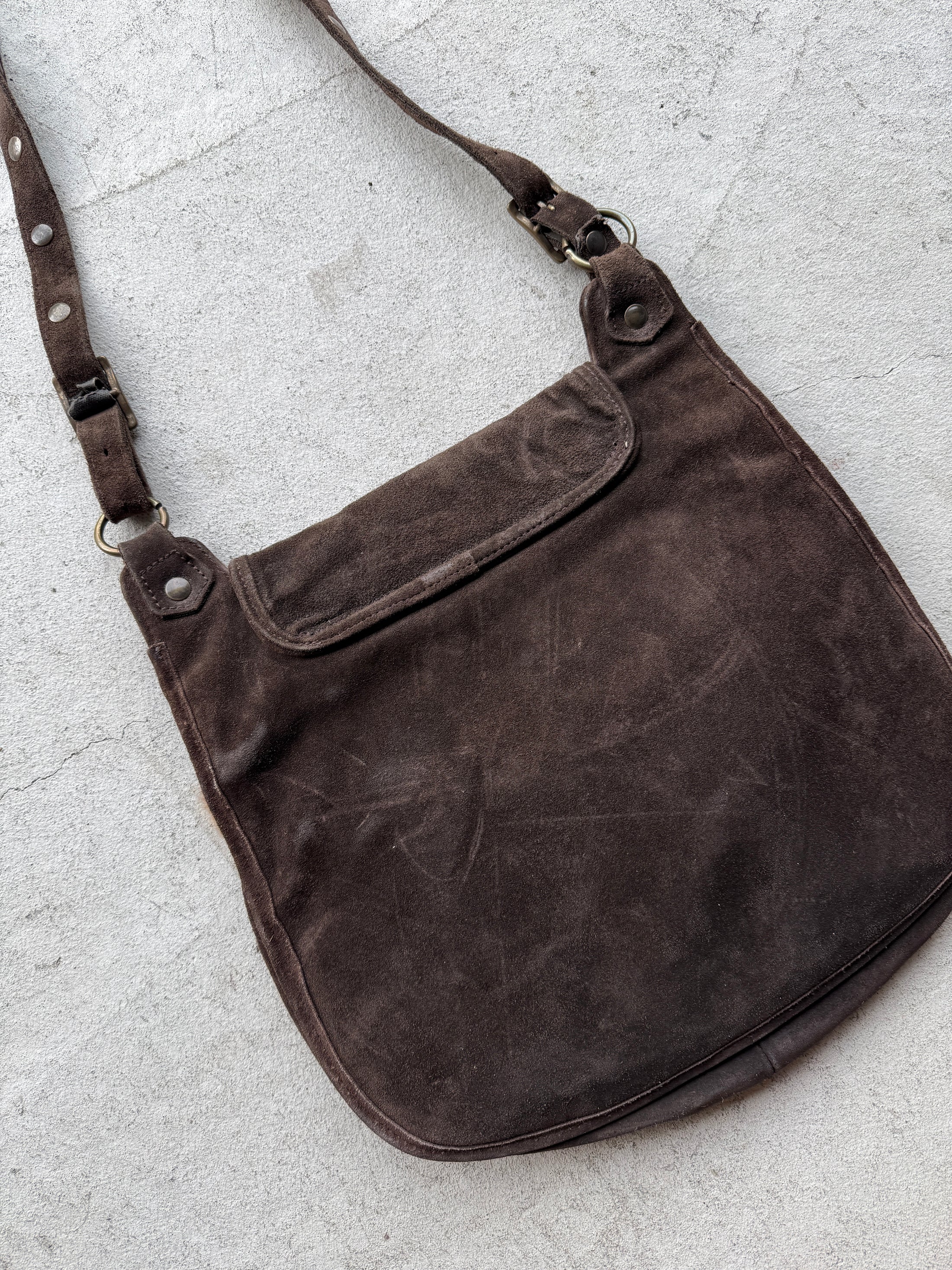 00's Dolce & Gabbana Genuine suede x Rabbit fur crossbody