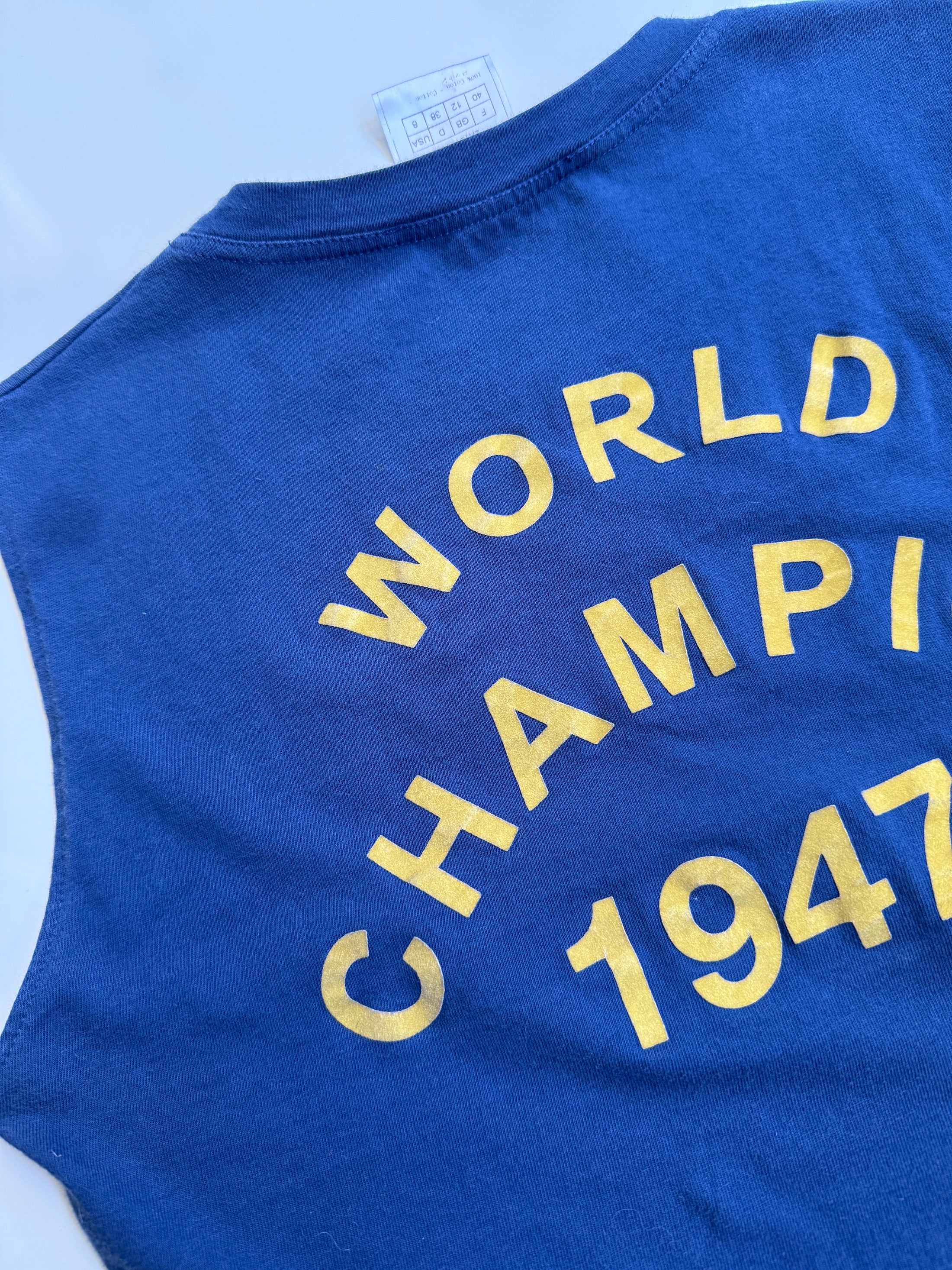 SS02 Christian Dior "J'adore Dior" tank Navy/Yellow• Size 8/10