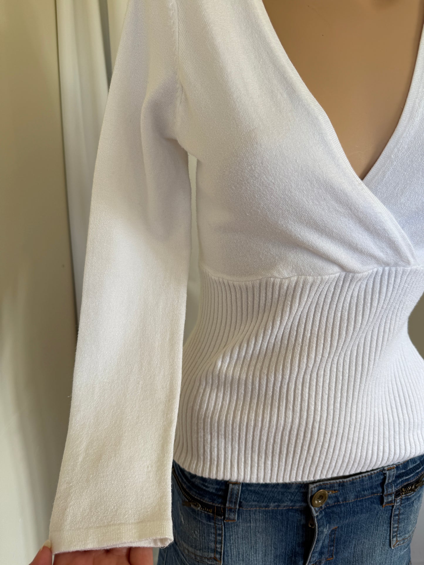 00's Rockmans ballet knit *White • Size S