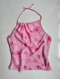 Load image into Gallery viewer, 00's sheer baby pink pattern halter • Size L
