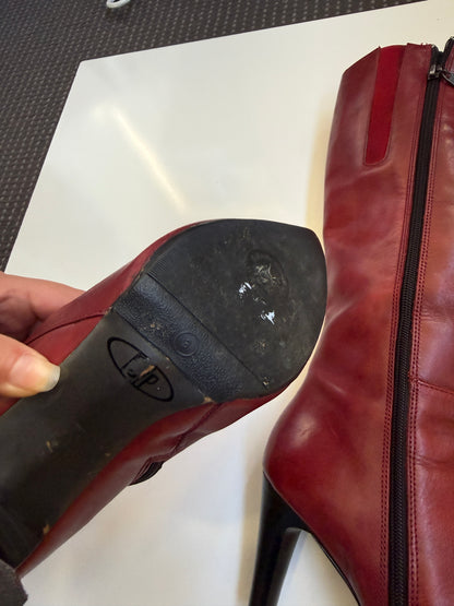 00's Genuine leather red Pulp buckle boots • Size 8