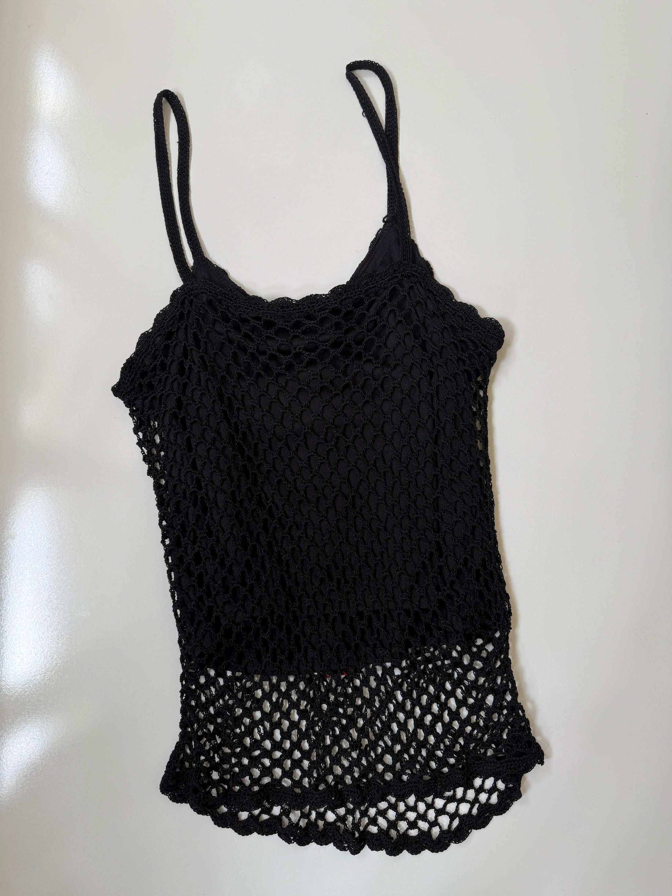 00's Crochet beaded rose cami • Size XS/S