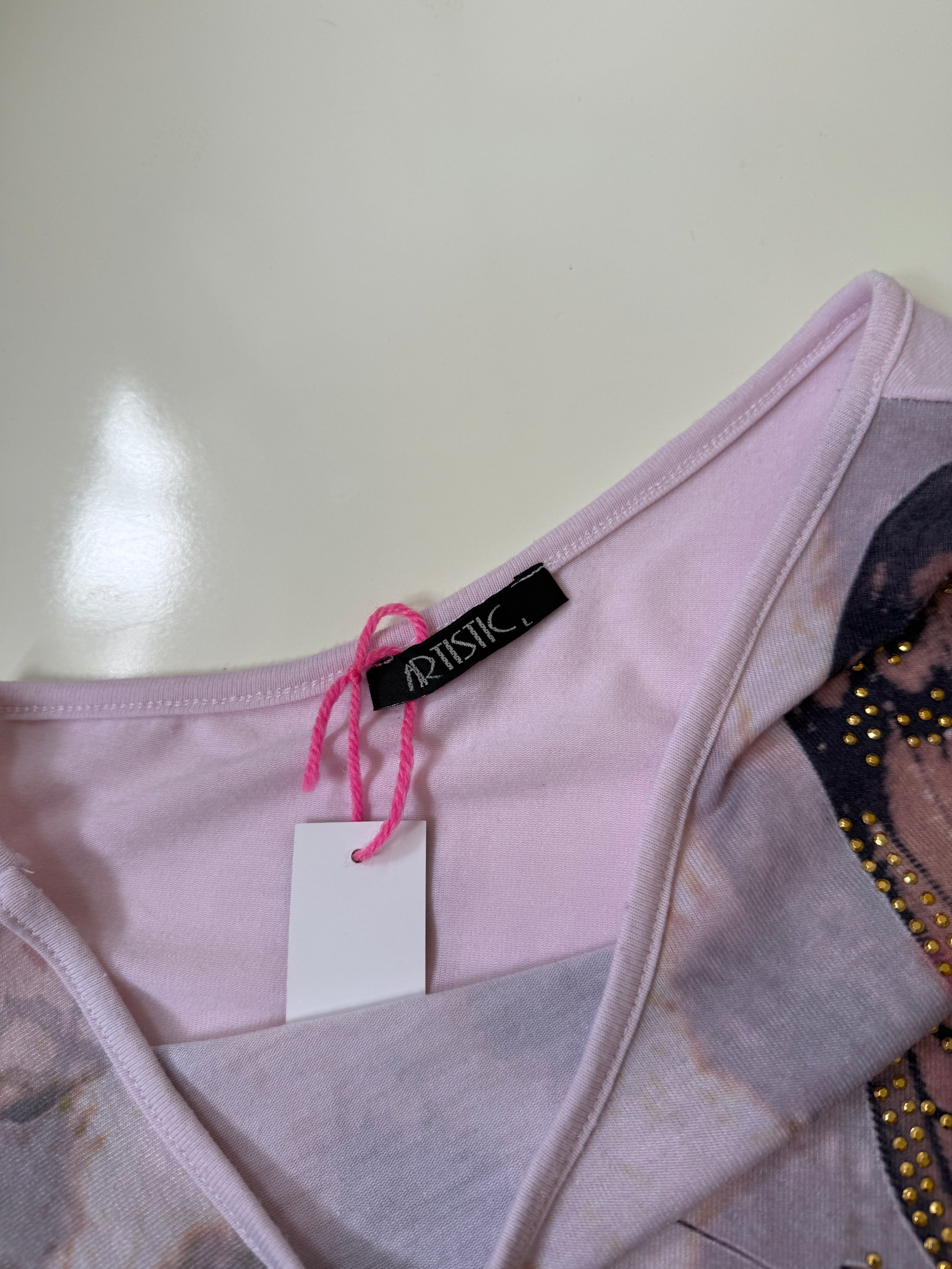 00's Butterfly diamante one shoulder • Size L