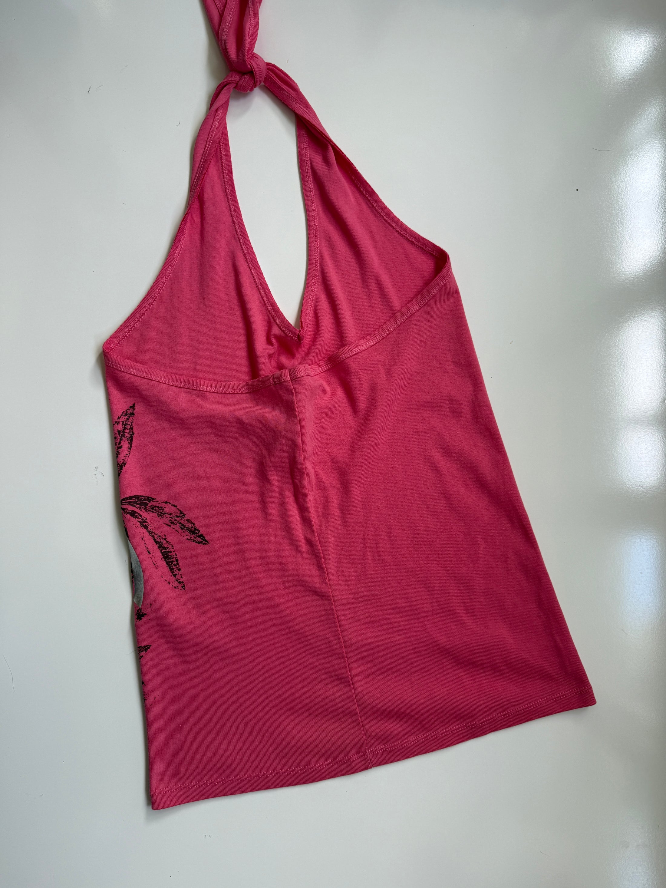 00's Benetton cotton print 2-Way halter • Size L