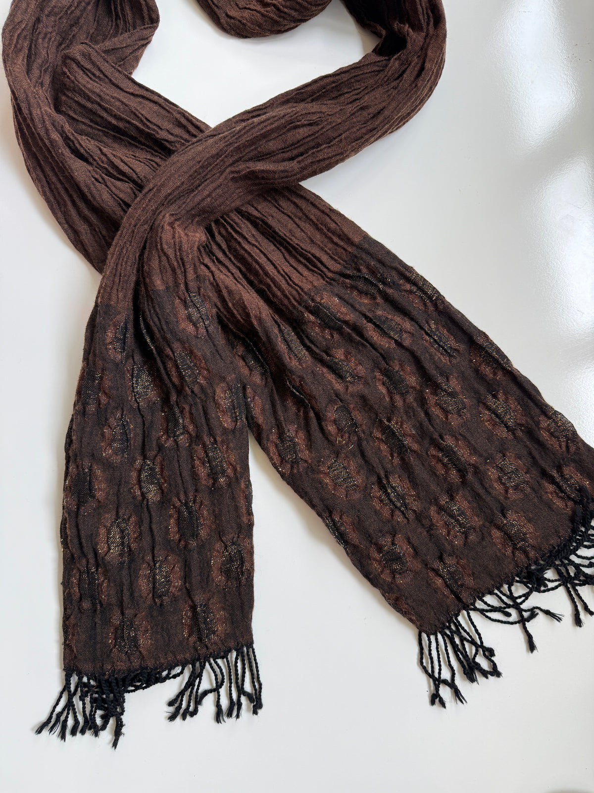 00s Wool blend brown scarf