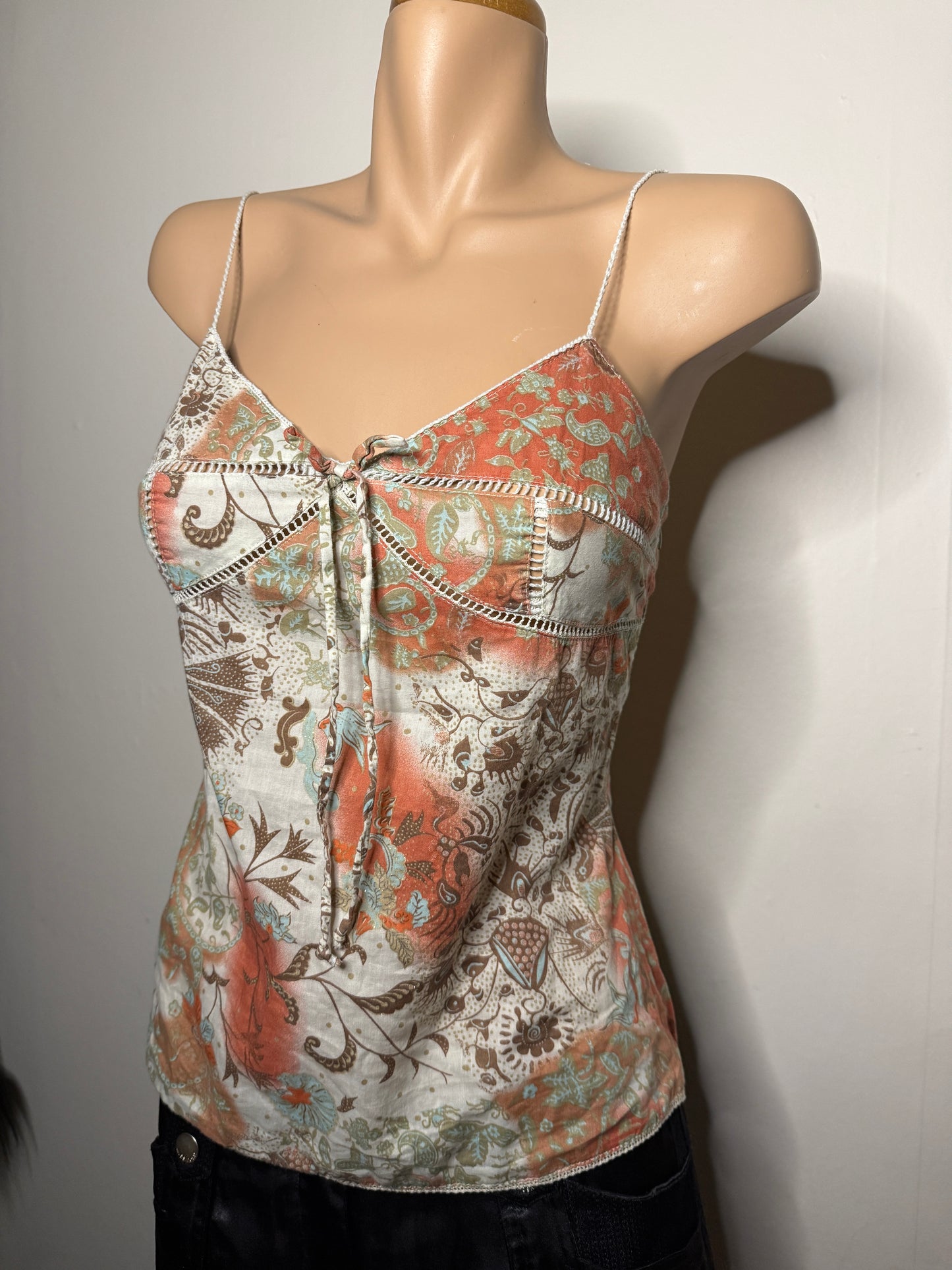 00's pattern cami w tie detail • Size 10