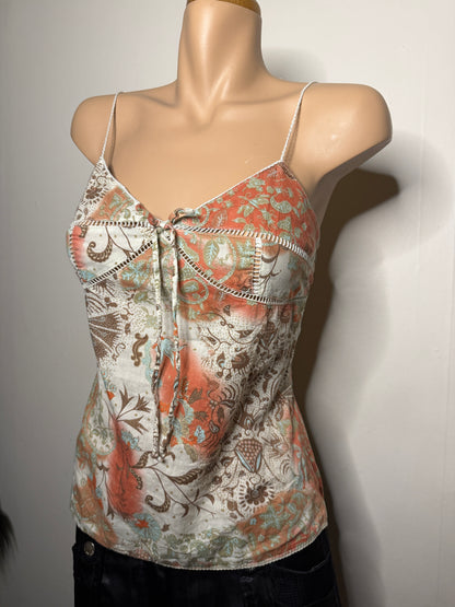 00's pattern cami w tie detail • Size 10