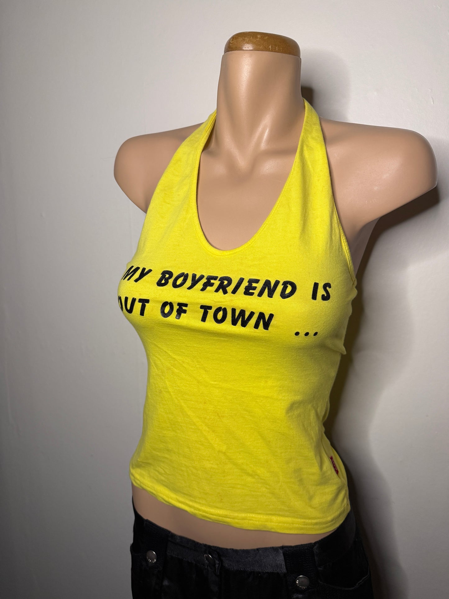 00's "my boyfriend..." print halter • Size S