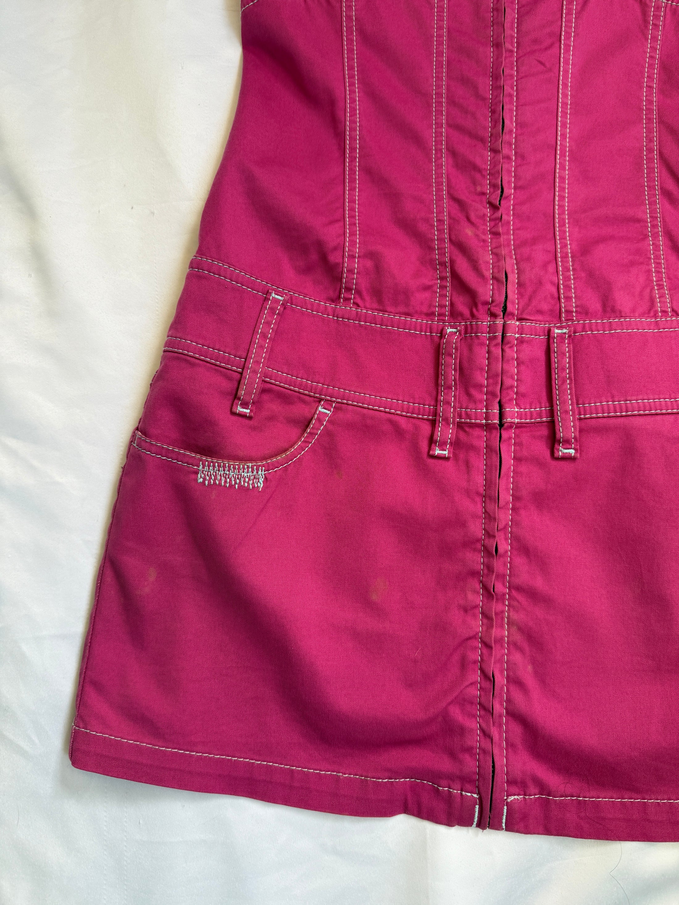 Rare 00's Diesel Pink halter mini dress