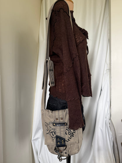 00's Diesel canvas print messenger bag