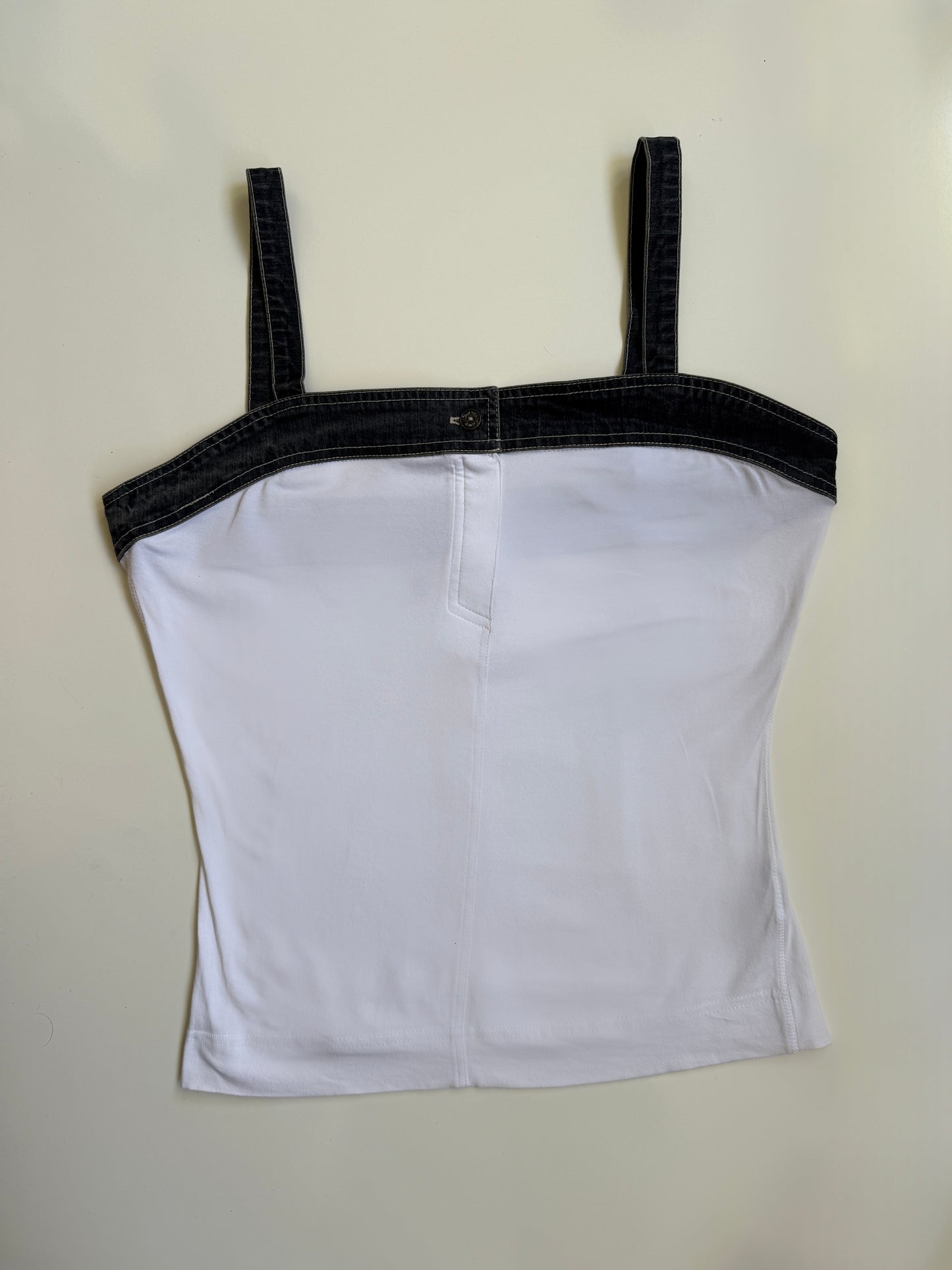 00's Cotton cami w denim trim • Size M