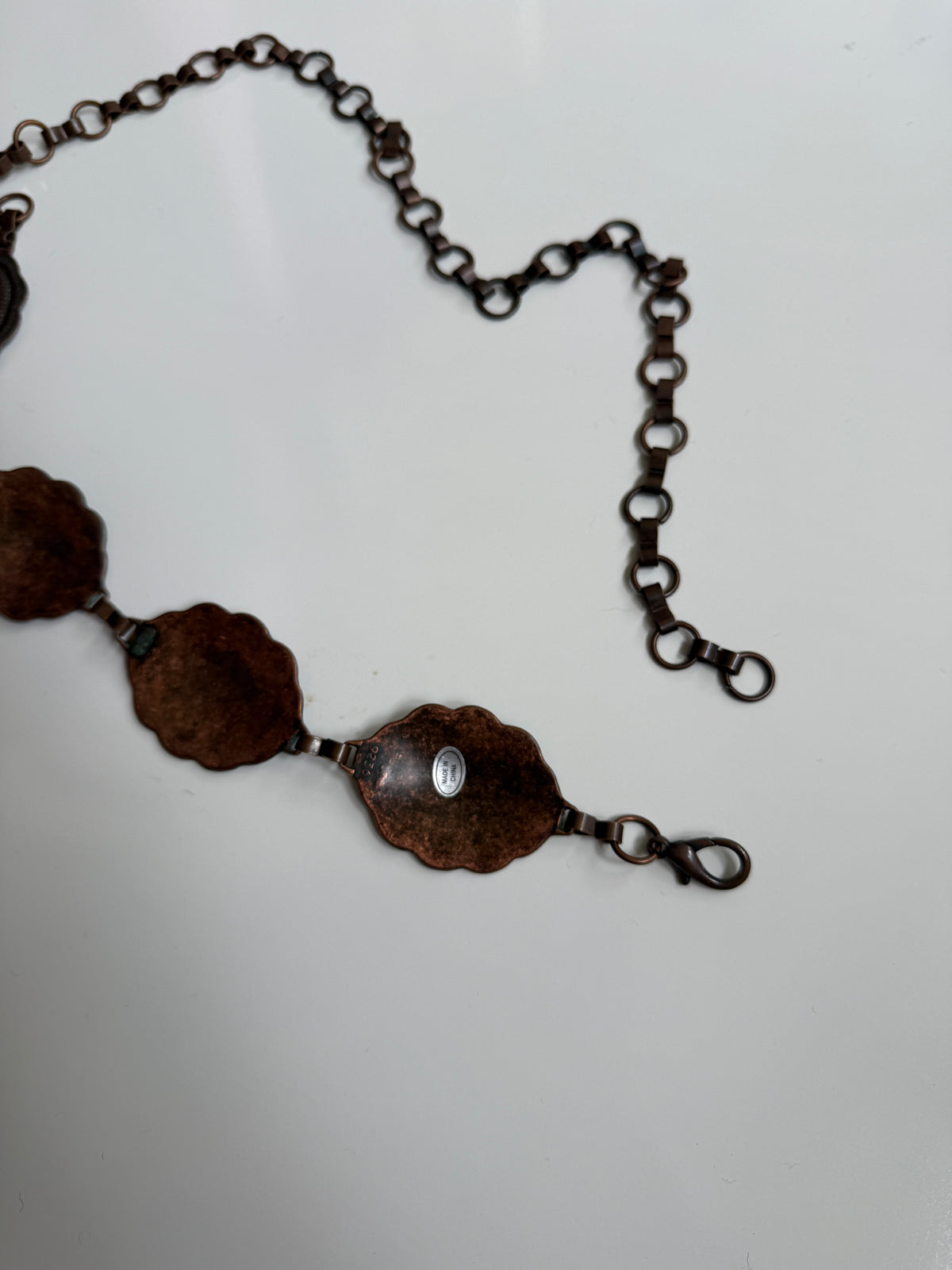 Antique bronze metal chain belt • Size 6-12