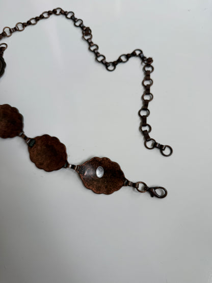 Antique bronze metal chain belt • Size 6-12