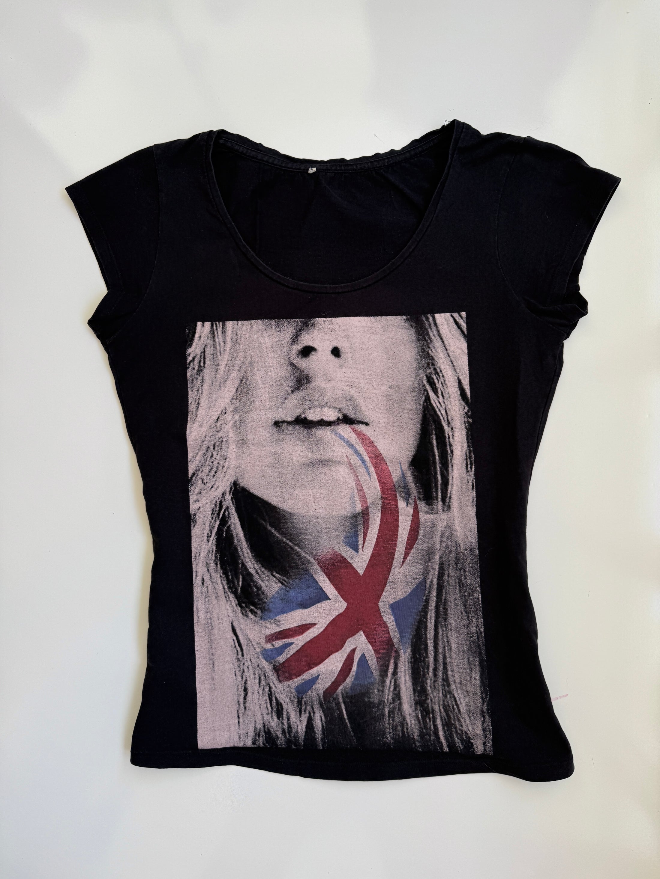Cotton Union jack photo print tee • Size M