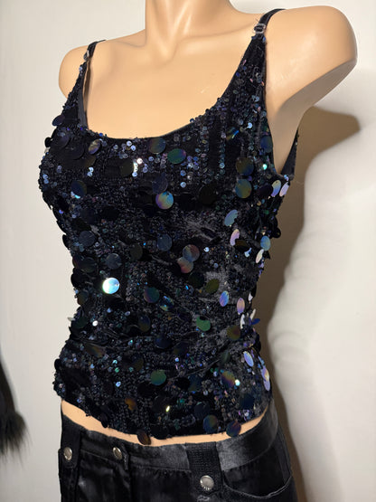 00's Sequin velvet cami • Size L