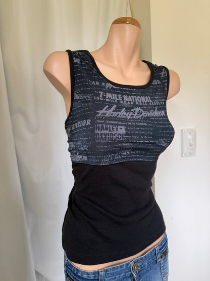 USA 00's Harley Davidson mesh overlay tank • Size L