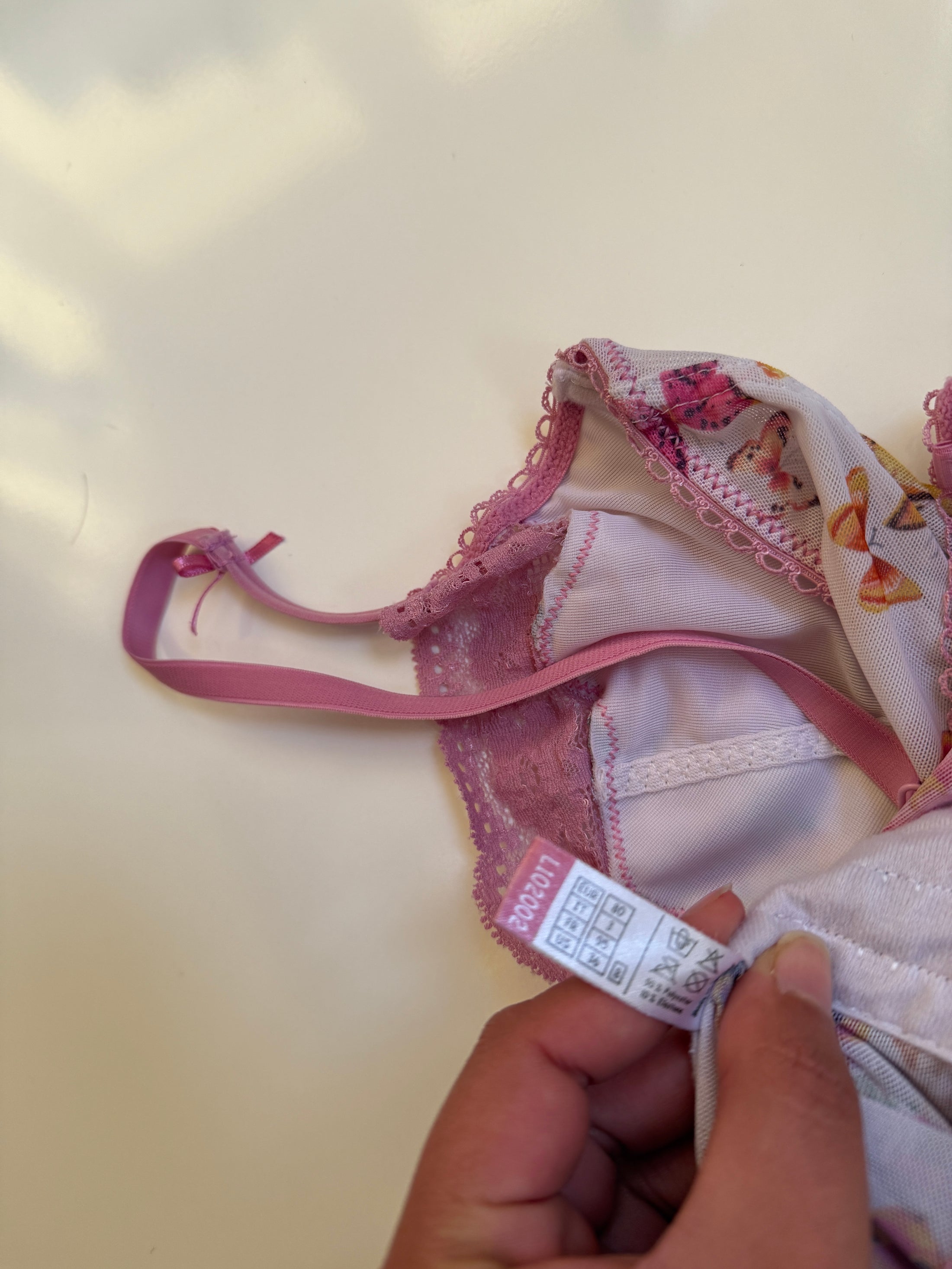 00's Mesh butterfly corset w lace trim • Size S/M