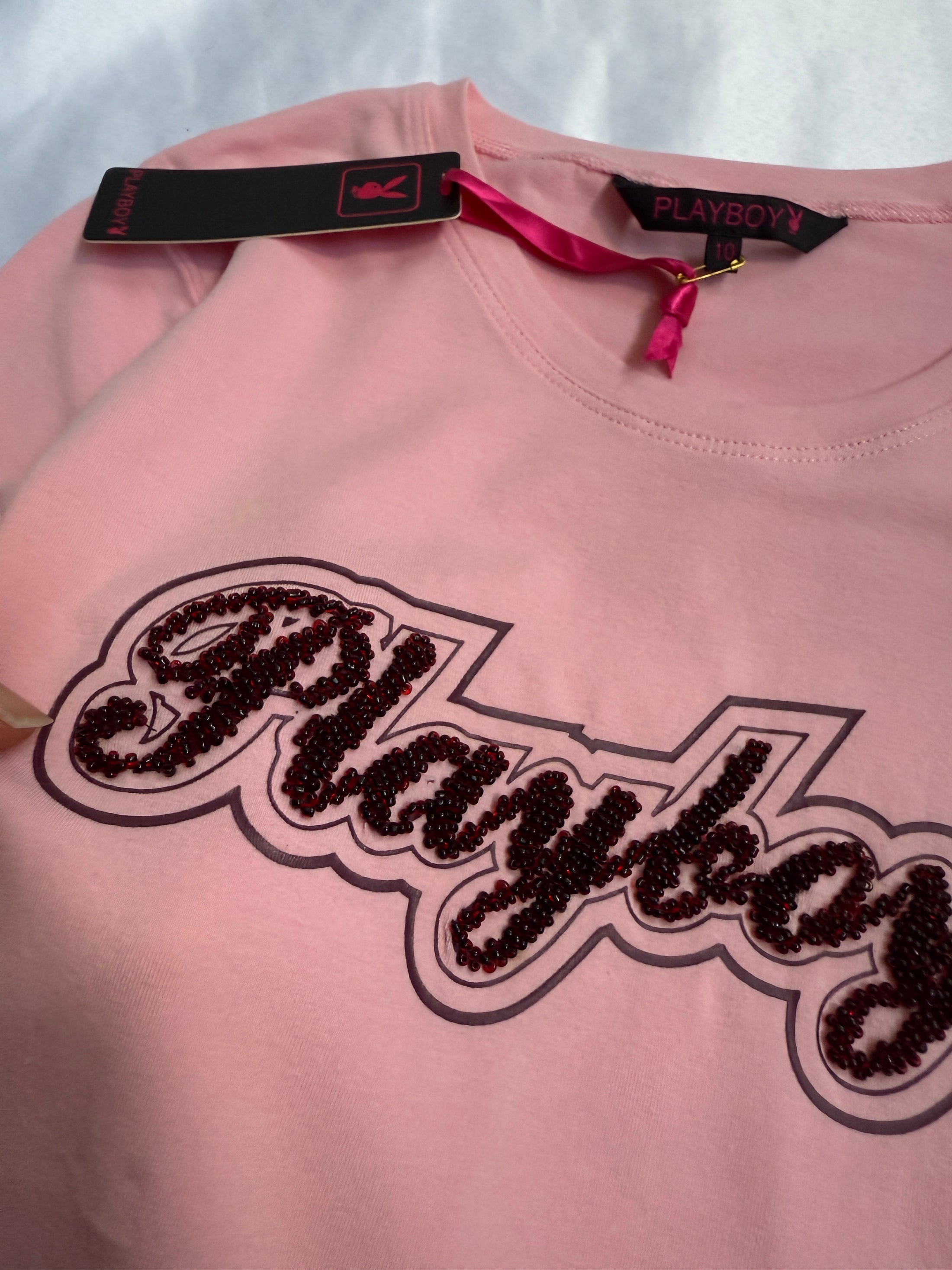 Deadstock 00's Playboy beaded baby tee