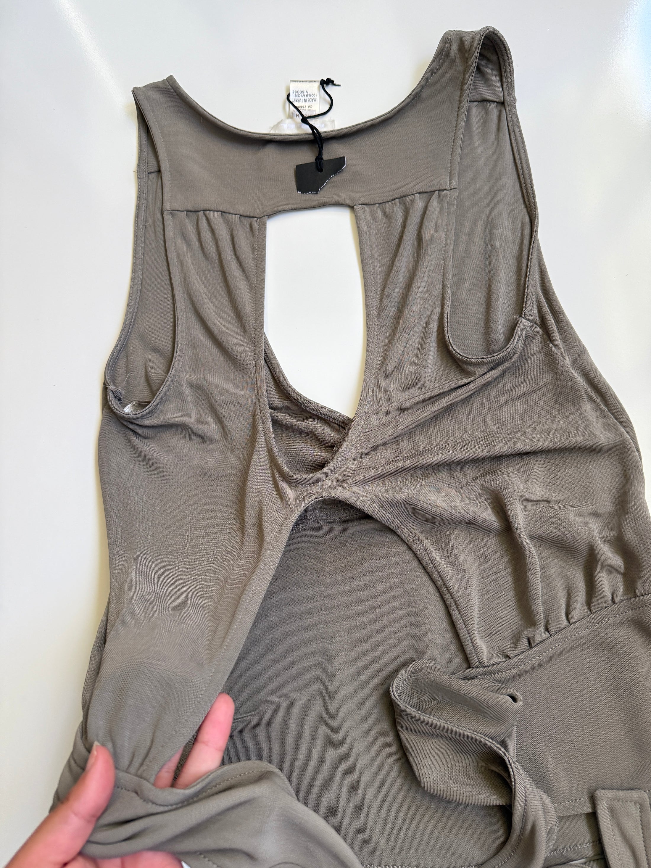 Deadstock 00's Diesel khaki backless tie top • Size M