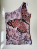 Load image into Gallery viewer, 00's Butterfly diamante one shoulder • Size L
