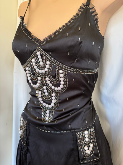 00's Monsoon beaded midi dress • Size 8/10